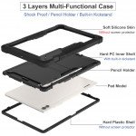 Wholesale Heavy Duty Full Body Shockproof Protection Kickstand Hybrid Tablet Case Cover for Samsung Galaxy Tab S9 Ultra (Black)