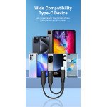 Wholesale 2-in-1 Type-C Dual Headphones Audio and 60 W PD Charging Port Splitter Adapter for Universal Cell Phone, Device and More (Black)