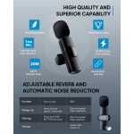 Wholesale K9 USB C Wireless Microphone: Mini Mic, 6-10h Standby, Plug & Play for Type-C Devices for Universal Cell Phone, Device and More (Black)