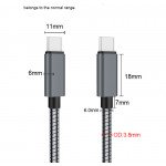 Wholesale Type-C to Type-C USB Cable 3.3ft: Alumninum Braided for Charging & Data Transmission 65W for Universal Cell Phone, Device and More (Silver)