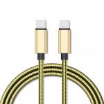 Wholesale USB-C to iPhone Lighting USB Cable 3.3ft: Alumninum Braided for Charging & Data Transmission 27W for Universal iPhone and iPad Devices (Gold)