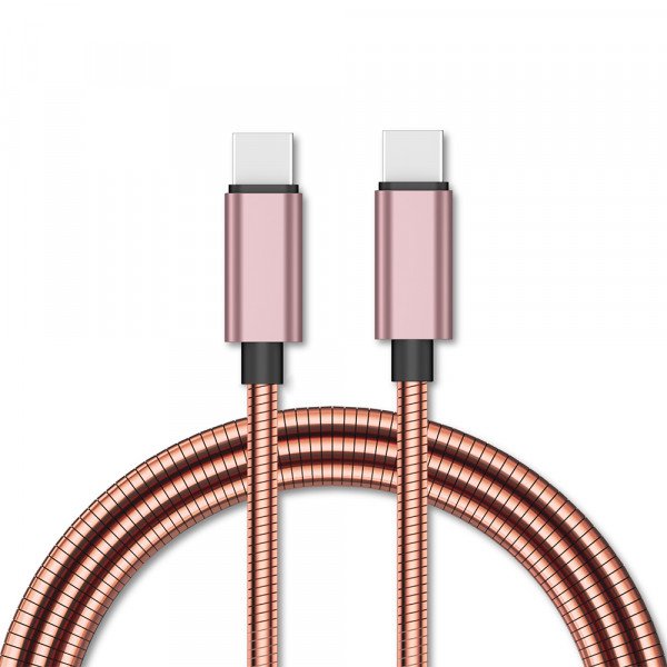 Wholesale Type-C to Type-C USB Cable 3.3ft: Alumninum Braided for Charging & Data Transmission 65W for Universal Cell Phone, Device and More (Pink)
