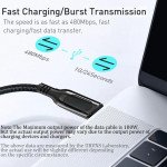 Wholesale 60W PD Display Fast Charging USB-C to USB-C 3FT Durable Braided Woven Nylon Cable with LED Charging Display for Universal Cell Phone, Device and More (Black)
