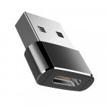 Wholesale Premium Type-C (USB-C) to USB Adapter with Keychain - Fast Charging & Data Transfer Connector for Universal Cell Phone, Device and More (Black)