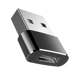Premium Type-C (USB-C) to USB Adapter with Keychain - Fast Charging & Data Transfer Connector for Universal Cell Phone, Device and More (Black) Premium Type-C (USB-C) to USB Adapter with Keychain - Fast Charging & Data Transfer Connector for Universal Cell Phone, Device and More (Black)