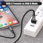 Wholesale Premium Type-C (USB-C) to USB Adapter with Keychain - Fast Charging & Data Transfer Connector for Universal Cell Phone, Device and More (Black)