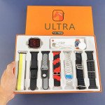 Wholesale Ultra Dynamic Bluetooth Smart Watch Fitness Tracker Heart Monitor GPS Customizable Faces with 7 Changeable Bands Ultra7-1 for iOS, Android (Black)