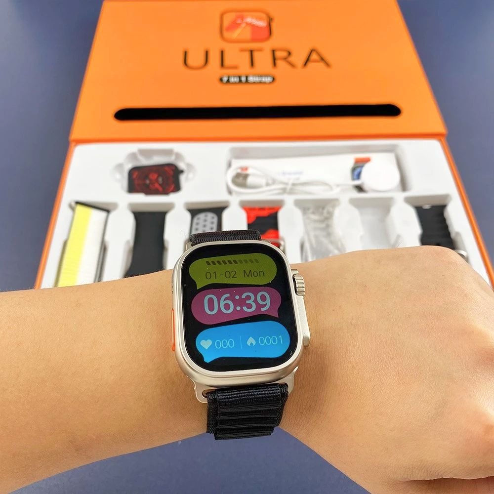 Wholesale Ultra Dynamic Bluetooth Smart Watch Fitness Tracker Heart Monitor GPS Customizable Faces with 7 Changeable