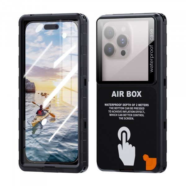 Wholesale Waterproof Phone Case Size XXL with Lanyard Strap – Crystal Clear View for Photography & Full Protection (Black)