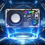 Wholesale Futuristic Transparent Bluetooth Speaker - Lightweight with LED Lights & Type-C Charging V1 for Universal Cell Phone And Bluetooth Device (Black)