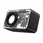 Wholesale Futuristic Transparent Bluetooth Speaker - Lightweight with LED Lights & Type-C Charging V1 for Universal Cell Phone And Bluetooth Device (Black)