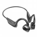 New Design Wireless Bone Conduction Ear Hook Bluetooth Stereo Headphones With Battery Display Micro SD TF Card Slot for Universal Cell Phone And Bluetooth Device VG02 (Black)