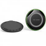 Wholesale Wireless Charger 10W Max Fast Wireless Charging Pad W0021 for Universal Qi Compatible Phone Device (Black)