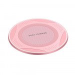 Wholesale Wireless Charger 10W Max Fast Wireless Charging Pad W0021 for Universal Qi Compatible Phone Device (Pink)