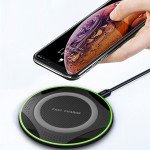Wholesale Wireless Charger 10W Max Fast Wireless Charging Pad W0021 for Universal Qi Compatible Phone Device (Black)