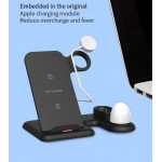 Wholesale 15W Wireless Charging Station Stand, Wireless Charge Phone, Apple Watch, Airpods, Airpods Pro, and Night Light for Universal Cell Phones and Qi Compatible Device (Black)