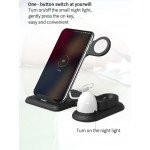 Wholesale 15W Wireless Charging Station Stand, Wireless Charge Phone, Apple Watch, Airpods, Airpods Pro, and Night Light for Universal Cell Phones and Qi Compatible Device (Black)