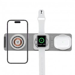 3-in-1 MagSafe Compatible Charging Station: Qi2 Certified 15W Wireless Charger Stand, Foldable & Portable for Travel for Universal Cell Phones and Qi Compatible Device (White) 3-in-1 MagSafe Compatible Charging Station: Qi2 Certified 15W Wireless Charger Stand, Foldable & Portable for Travel for Universal Cell Phones and Qi Compatible Device (White)