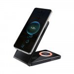 Wholesale 3-in-1 Qi2 Certified 15W Wireless Charging Station - MagSafe Compatible, Foldable, Fast Charge for Universal Cell Phones and Qi Compatible Device (Black)