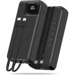 Wholesale 20000mAh Fast Charging Portable Power Bank Battery Charger with Built-in USB-C & Lightning Cable & LED Display for Universal Cell Phone And Devices (Black)