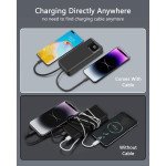 Wholesale 20000mAh Fast Charging Portable Power Bank Battery Charger with Built-in USB-C & Lightning Cable & LED Display for Universal Cell Phone And Devices (Black)