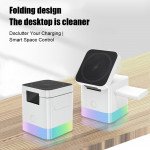 15W 3-in-1 Magnetic Wireless Charger Dock with RGB Lighting for iPhone AirPods Apple Watch White