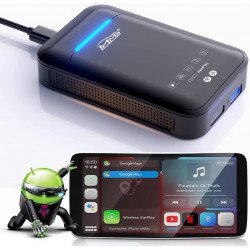 MMB 3rd CarPlay Wireless Adapter Multimedia Video Box,CarPlay Ai Box with Android 11 System,4+64GB,Wireless Android Auto,HDMI Output,Built-in GPS,Only Support Car with OEM Wired CarPlay for Universal Apple and Android Devices (Black)