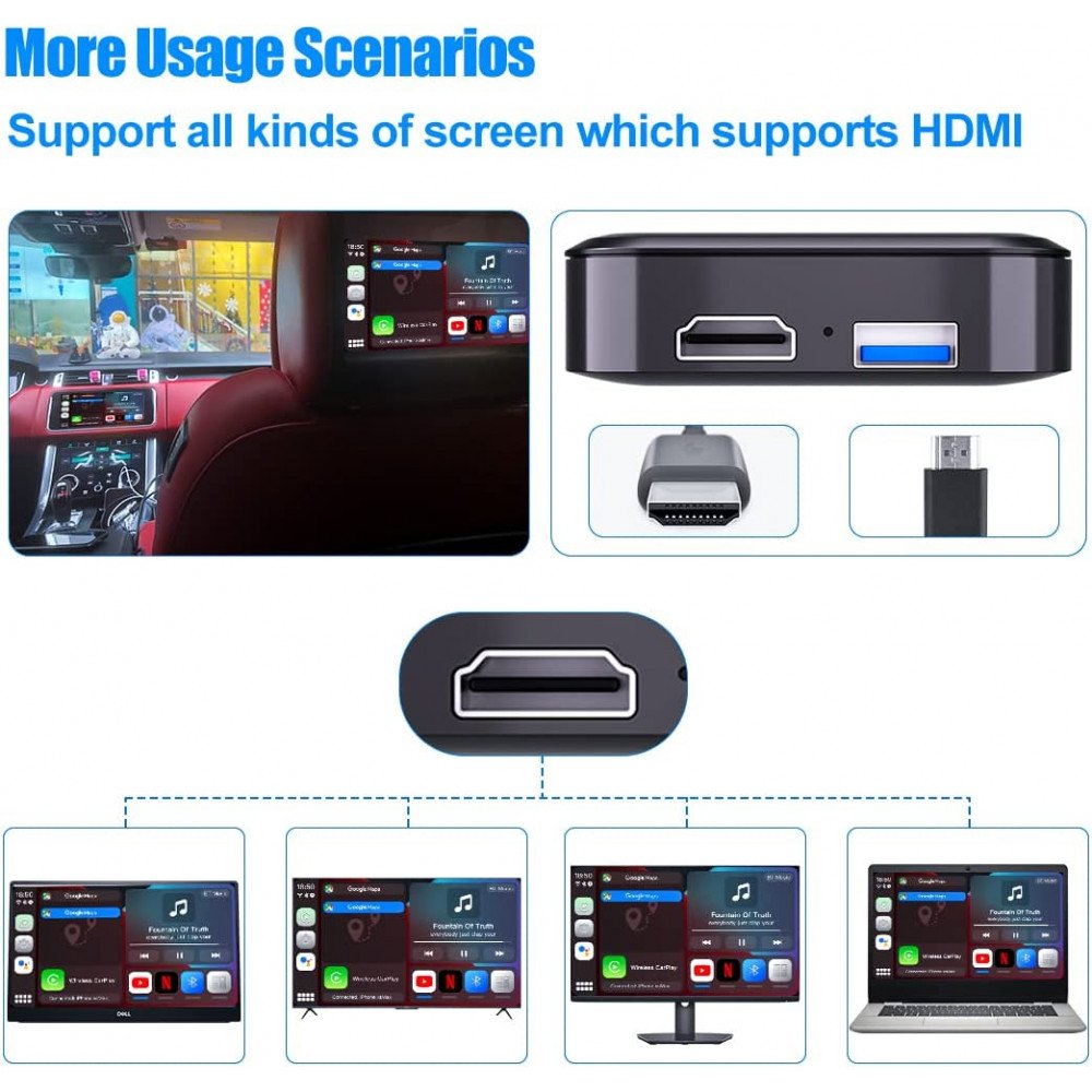 Wholesale MMB 3rd CarPlay Wireless Adapter Multimedia Video Box,CarPlay Ai  Box with Android 11 System