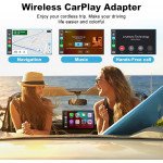 Wholesale Wireless Apple iPhone CarPlay & Android Auto Adapter Dongle for Factory Wired CarPlay Cars Supports Phone Screen Mirror for Universal Apple and Android Devices (Black)