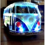 Wholesale Microbus Mini Bus Design Portable Wireless Bluetooth Speaker with LED Light WS267 for Universal Cell Phone And Bluetooth Device (Black)
