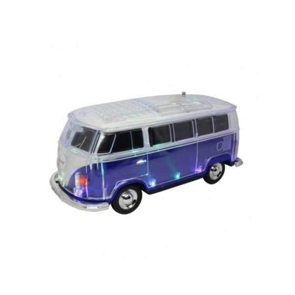 Wholesale Microbus Mini Bus Design Portable Wireless Bluetooth Speaker with LED Light WS267 for Universal Cell Phone And Bluetooth Device (Blue)
