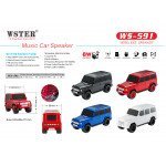 Wholesale SUV Shaped Compact Rugged Off-Road Vehicle Design Bluetooth Wireless Speaker with LED Lights WS591 for Universal Cell Phone And Bluetooth Device (Red)