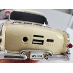 Wholesale 1958 Chevy-Inspired Vintage Car Design Bluetooth Speaker with LED Lights Portable Audio WS598 for Universal Cell Phone And Bluetooth Device (Black)
