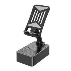 2-in-1 Bluetooth Wireless Speaker and Foldable Rotating Phone Stand With Anti-Slip Pads (Black) 2-in-1 Bluetooth Wireless Speaker and Foldable Rotating Phone Stand With Anti-Slip Pads (Black)