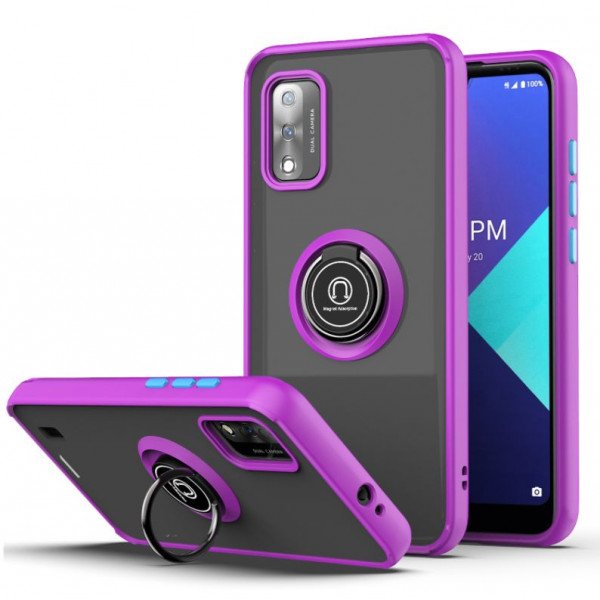 Wholesale Tuff Slim Armor Hybrid Ring Stand Case for Wiko Ride 3 (Purple)
