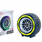 Wholesale Car Tire Design Bluetooth Speaker with LED Light and TWS Dual Pairing - High Audio Quality & Multifunctional X502 for Universal Cell Phone And Bluetooth Device (Black)
