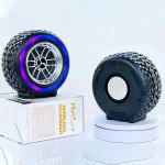 Wholesale Car Tire Design Bluetooth Speaker with LED Light and TWS Dual Pairing - High Audio Quality & Multifunctional X502 for Universal Cell Phone And Bluetooth Device (Black)