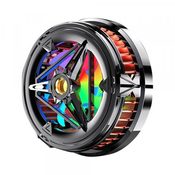 Wholesale Magnetic Gaming Phone Cooler Fan with RGB Lights - Fast Cooling for Mobile Devices X18 for Universal Cell Phone And Bluetooth Device (Black)