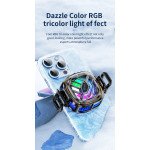 Wholesale RGB Gaming Phone Cooling Fan with Magnetic Attachment and Digital Display - Fast Cooling for Mobile Gamers X76 for Universal Cell Phone And Bluetooth Device (Black)