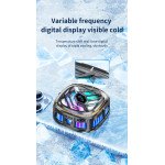 Wholesale RGB Gaming Phone Cooling Fan with Magnetic Attachment and Digital Display - Fast Cooling for Mobile Gamers X76 for Universal Cell Phone And Bluetooth Device (Black)