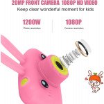 Wholesale 1080P Cute Bunny Soft Silicone Shell Digital Video Camera for Kids with Built-In Games X9C for Children Kid Party Outdoor and Indoor Play (Pink)