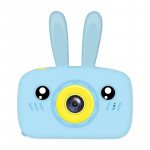 1080P Cute Bunny Soft Silicone Shell Digital Video Camera for Kids with Built-In Games X9C for Children Kid Party Outdoor and Indoor Play (Blue)