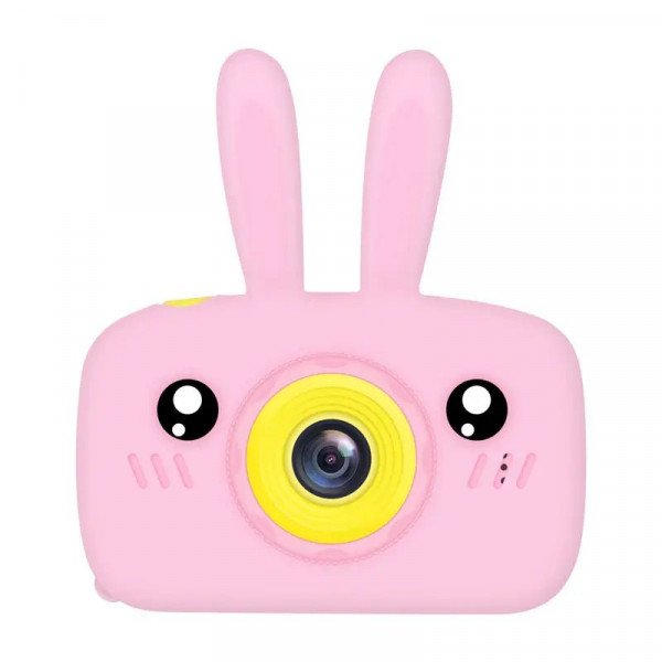 Wholesale 1080P Cute Bunny Soft Silicone Shell Digital Video Camera for Kids with Built-In Games X9C for Children Kid Party Outdoor and Indoor Play (Pink)