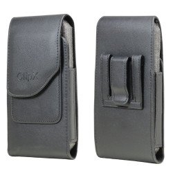 PU Leather Vertical Cell Phone Holster Pouch with Magnetic Auto-Closure and Card Slot (Black) PU Leather Vertical Cell Phone Holster Pouch with Magnetic Auto-Closure and Card Slot (Black)