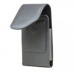 Wholesale PU Leather Vertical Cell Phone Holster Pouch with Magnetic Auto-Closure and Card Slot (Black)