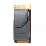 Wholesale PU Leather Vertical Cell Phone Holster Pouch with Magnetic Auto-Closure and Card Slot (Black)