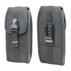 Vertical Nylon Lining Cell Phone Belt Clip Pouch with Double Buckle Closure and Card Pocket Slot (Black) Vertical Nylon Lining Cell Phone Belt Clip Pouch with Double Buckle Closure and Card Pocket Slot (Black)