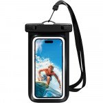 Wholesale Universal Extra Large Versatile Waterproof Phone Case Pouch with Adjustable Lanyard Neck Strap for Universal Cell Phone (Black)