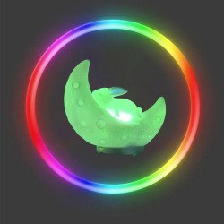 Moon Rabbit Colorful Lights Music Player Bluetooth Speaker Y533 for Universal Cell Phone And Bluetooth Device (White)