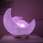 Wholesale Moon Rabbit Colorful Lights Music Player Bluetooth Speaker Y533 for Universal Cell Phone And Bluetooth Device (White)